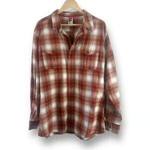 The North Face Mens XL Plaid Button Up Orange Rust Fall Classic Outdoor Gorpcore